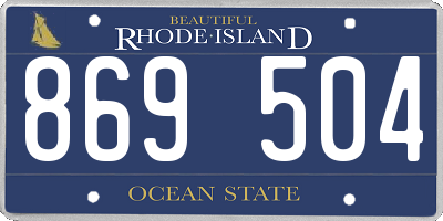 RI license plate 869504