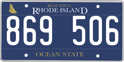 RI license plate 869506
