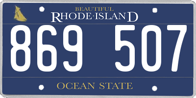 RI license plate 869507