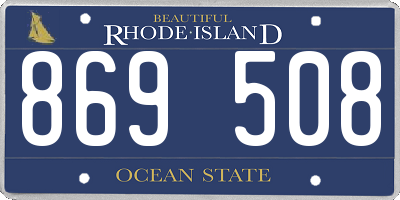 RI license plate 869508