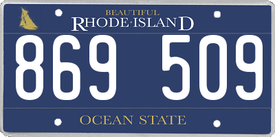 RI license plate 869509