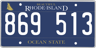 RI license plate 869513