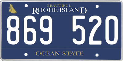RI license plate 869520