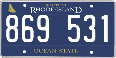 RI license plate 869531
