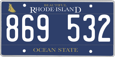 RI license plate 869532
