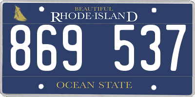 RI license plate 869537