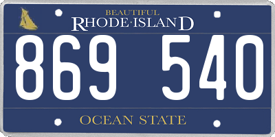 RI license plate 869540