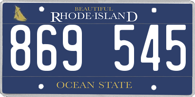 RI license plate 869545