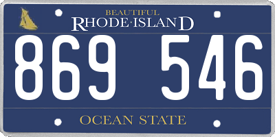 RI license plate 869546