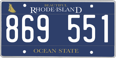 RI license plate 869551