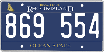 RI license plate 869554