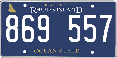 RI license plate 869557
