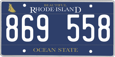 RI license plate 869558