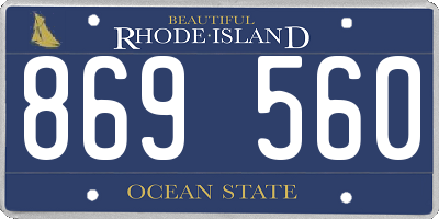 RI license plate 869560