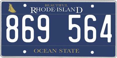 RI license plate 869564