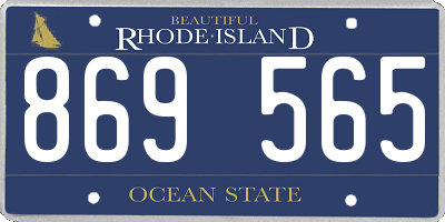 RI license plate 869565