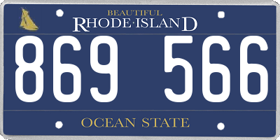 RI license plate 869566