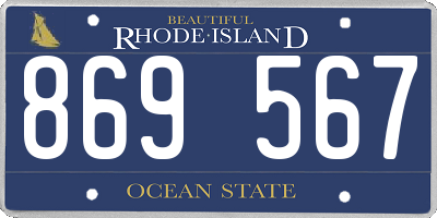 RI license plate 869567