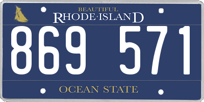 RI license plate 869571