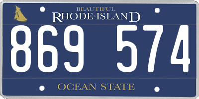 RI license plate 869574