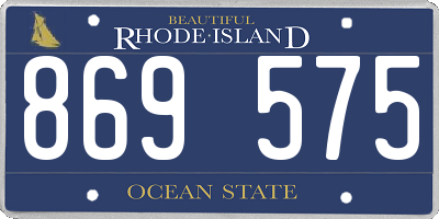 RI license plate 869575