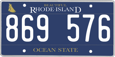 RI license plate 869576