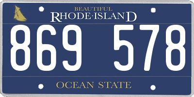 RI license plate 869578