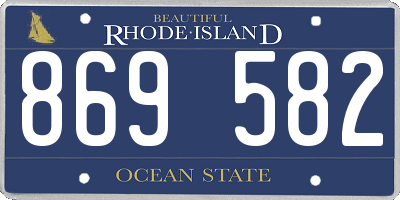 RI license plate 869582