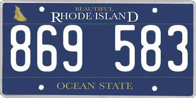 RI license plate 869583