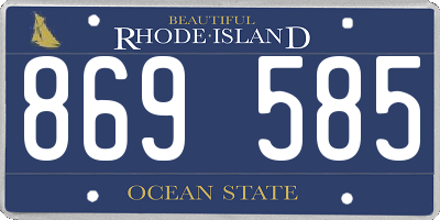 RI license plate 869585