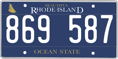 RI license plate 869587