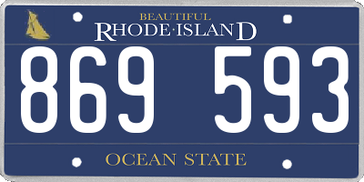 RI license plate 869593