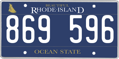 RI license plate 869596