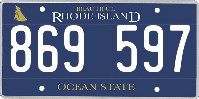 RI license plate 869597