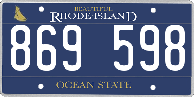 RI license plate 869598