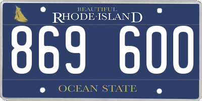 RI license plate 869600