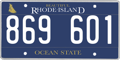 RI license plate 869601