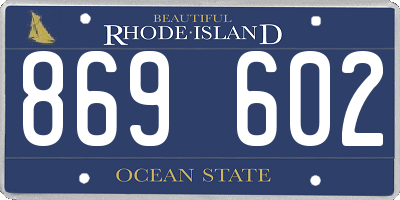 RI license plate 869602