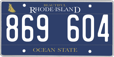 RI license plate 869604