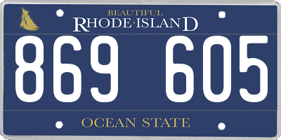 RI license plate 869605