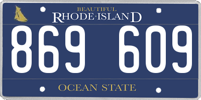 RI license plate 869609