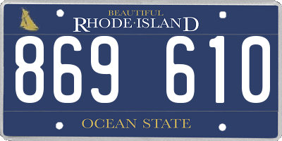 RI license plate 869610