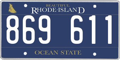 RI license plate 869611