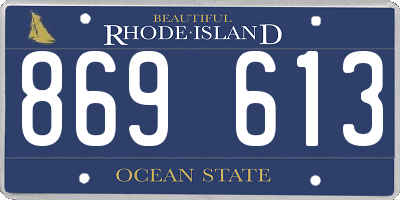 RI license plate 869613