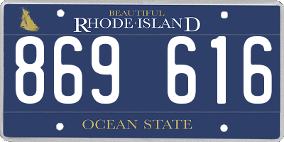 RI license plate 869616