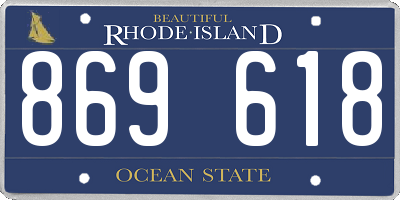 RI license plate 869618
