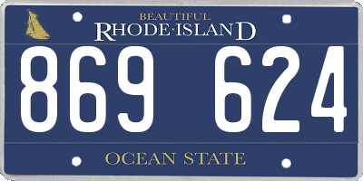 RI license plate 869624