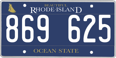 RI license plate 869625
