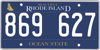 RI license plate 869627