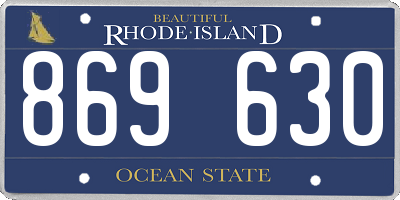 RI license plate 869630